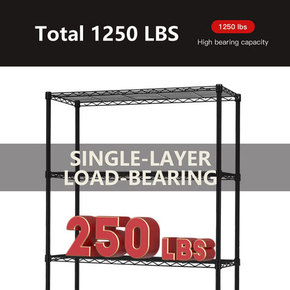 5 Tier Wire Shelving Unit 72"x36"x14"Storage Shelves Metal Wire Shelf Storage Rack Adjustable