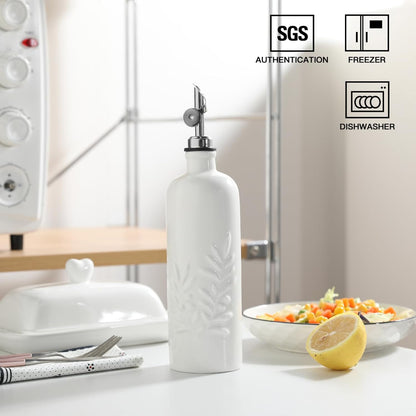 Sweejar 18 Oz Oil Dispenser for Kitchen with Gravity Spout, Ceramic Olive Oil Dispenser Bottle