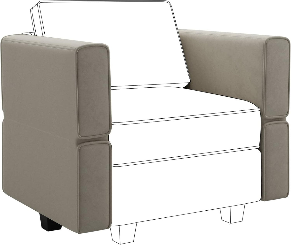 Belffin Modular Sofa Armrest Backrest Module for Modular Sectional Sofa Couch Side Armrest