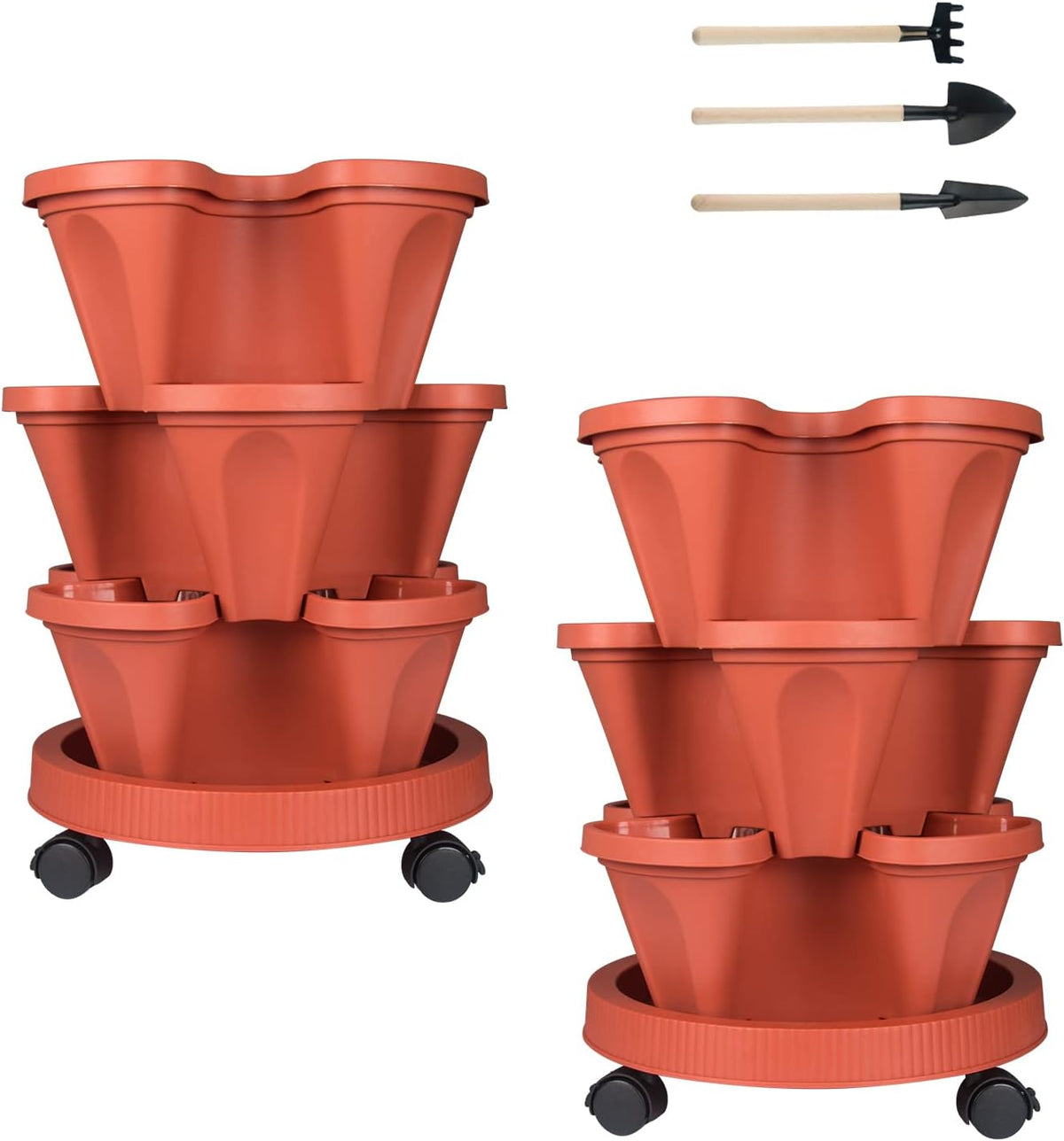 Vertical Planter 3 Tier Stackable Planters Garden Planters Strawberry Herb Flower and Vegetable