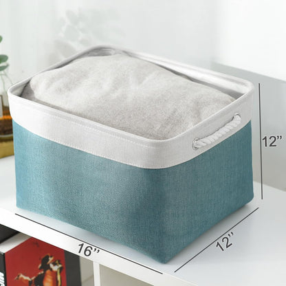 TcaFmac Organization and Storage Basket for Organizing - 16x12x12 inch Large 2 Pack Fabric Storage