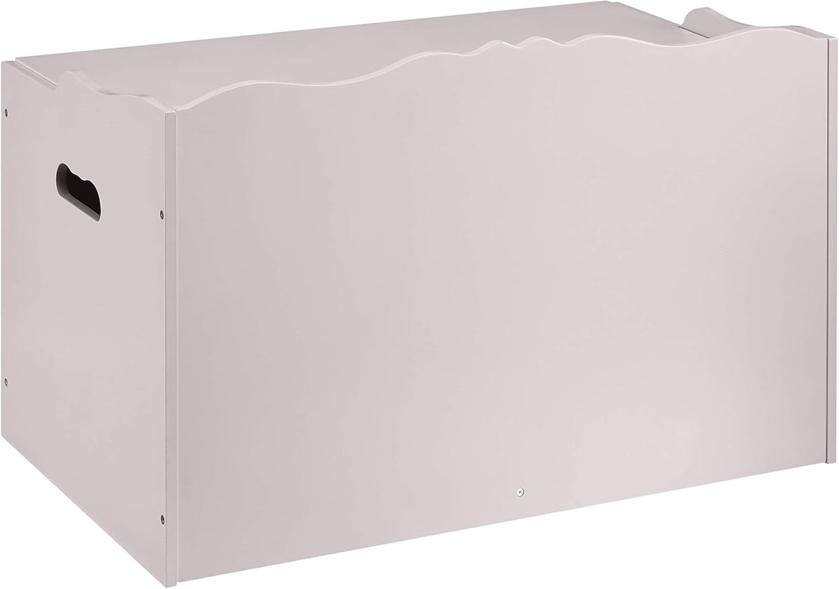 Amazon Basics Kids Toy Box, Wooden Organizer Storage Chest, Gray, 30" x 18" x 19"