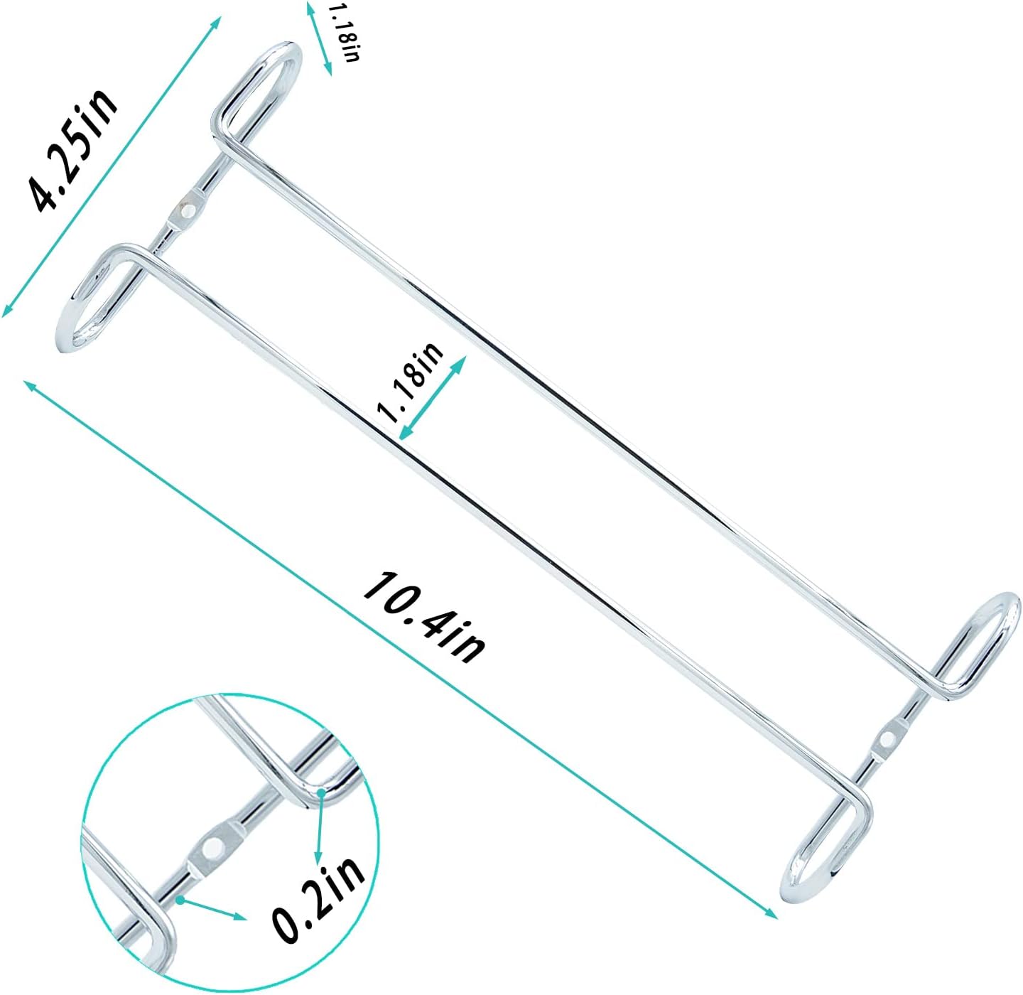 10 Inch Wine Glass Rack Under Cabinet Shelf Stemware Storage Hanging Hanger Organizer Glasses