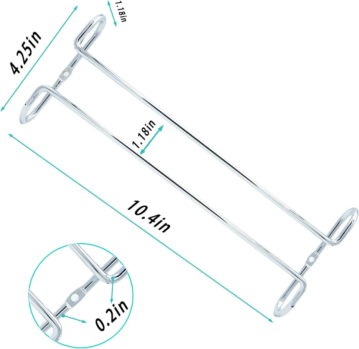 10 Inch Wine Glass Rack Under Cabinet Shelf Stemware Storage Hanging Hanger Organizer Glasses