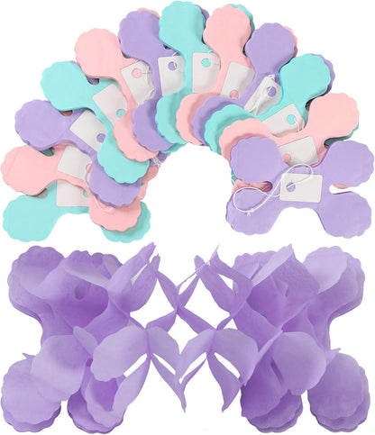 Pink-Purple Mint Mermaid Party-Decorations Streamers-Garland - 12pcs Teal Ocean-Themed 4-Leaf