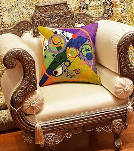 Kandinsky Contemporary Throw Pillow Cover - Circles 2 Modern Pillowcases Mid-Century Abstract Toss