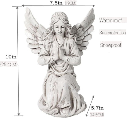 Praying Angel Garden Statue, Religious Fairy Sculpture Waterproof Decorative Figurine Art Decor for