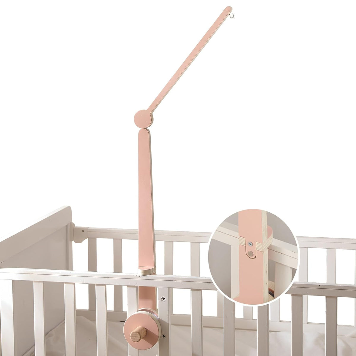 HI BABY MONMENT Crib Mobile Arm - Baby Mobile Hanger with 2-Height Settings Adjustable, Stabilizing