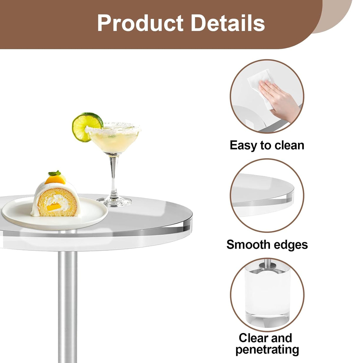 Acrylic End Table, Modern Minimalist Acrylic Side Tables, Clear Side Table for Living Room