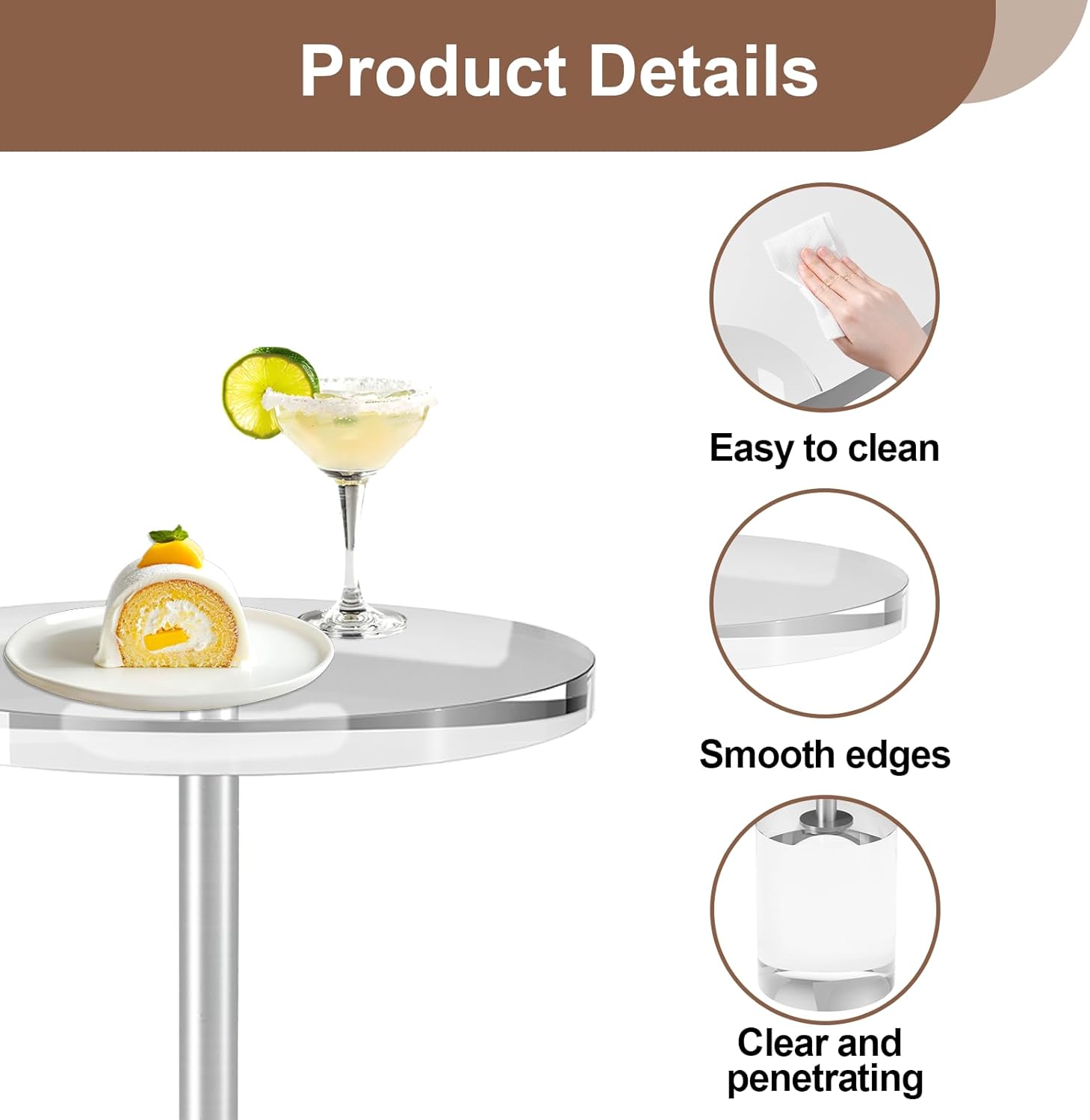 Acrylic End Table, Modern Minimalist Acrylic Side Tables, Clear Side Table for Living Room