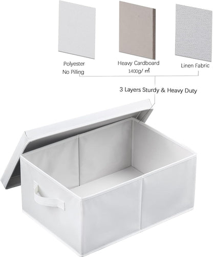 HOONEX Storage Bins with Lids for Organizing, Pack of 2, Storage Boxes with 2 Carrying Handles and