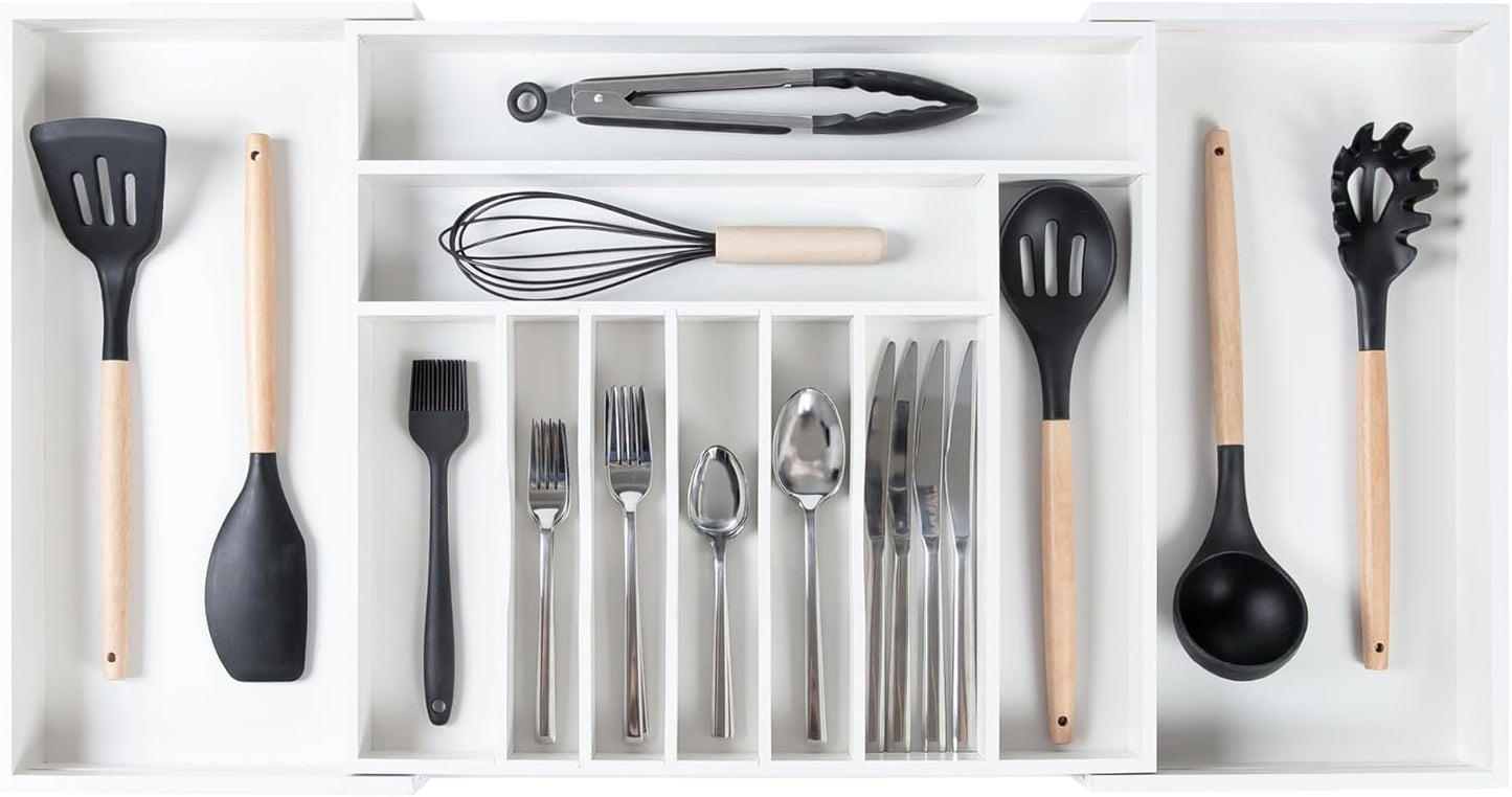 Premium Silverware, Flatware and Utensil Organizer for Kitchen Drawers, Food-Safe Contract Grade