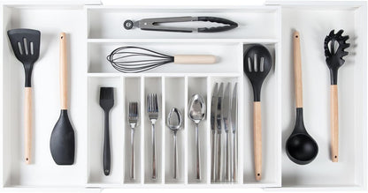 Premium Silverware, Flatware and Utensil Organizer for Kitchen Drawers, Food-Safe Contract Grade