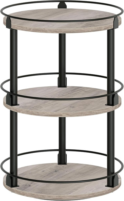 3-Tier Lazy Susan Organizer, Rotating Spice Rack, Spinning Organizer, Industrial Turntable Spice