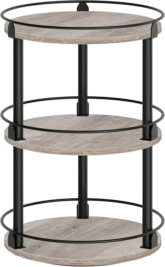 3-Tier Lazy Susan Organizer, Rotating Spice Rack, Spinning Organizer, Industrial Turntable Spice