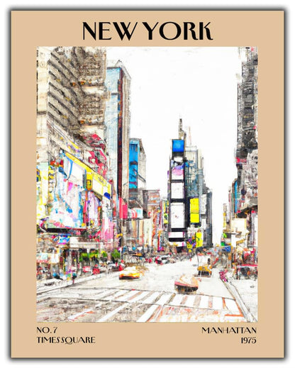 Retro Vintage New York Wall Art Print - 11x14 Unframed Poster - New York City Souvenirs, Cute