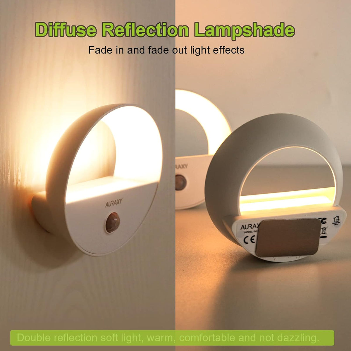Rechargeable Battery Night Light, Motion Sensor Night Light, LED Warm White Magnetic Stick-on