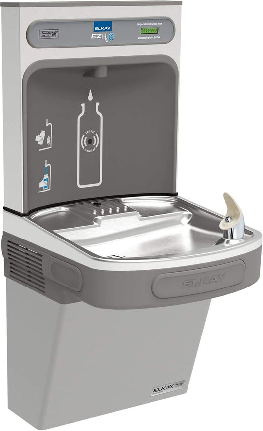 Elkay EZSG8WSK EZH20 18-3/8" Wall Mounted Single Station Hands Free Bottle Filler Combo with Cooler
