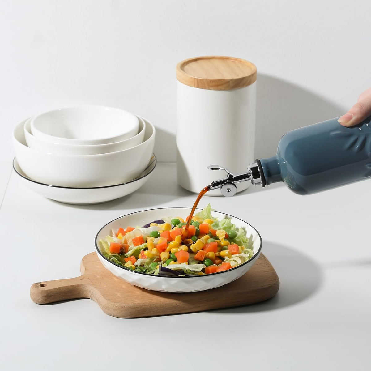 Sweejar 18 Oz Oil Dispenser for Kitchen with Gravity Spout, Ceramic Olive Oil Dispenser Bottle