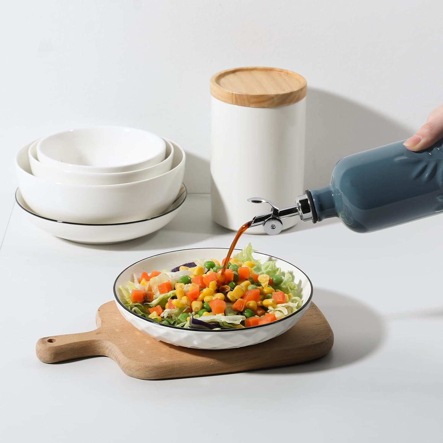 Sweejar 18 Oz Oil Dispenser for Kitchen with Gravity Spout, Ceramic Olive Oil Dispenser Bottle