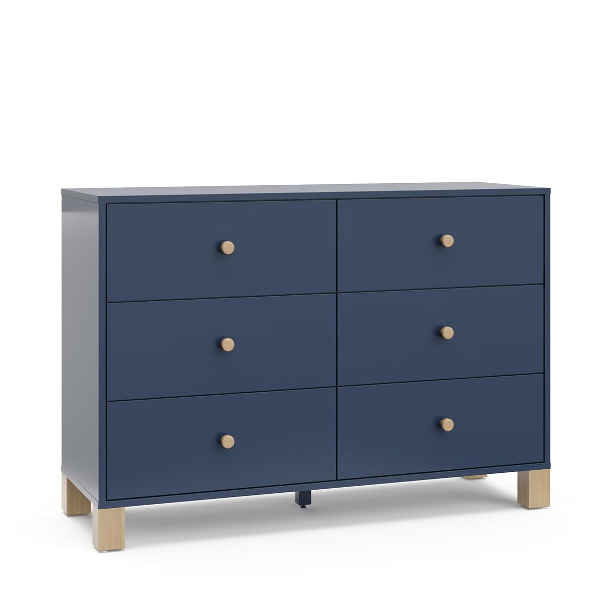Storkcraft California 6 Drawer Double Dresser (Midnight Blue with Driftwood) – GREENGUARD Gold