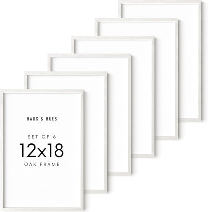 HAUS AND HUES 12x18 Picture Frames for Wall - Set of 6, Poster Frames 12x18, Picture Frames 12x18