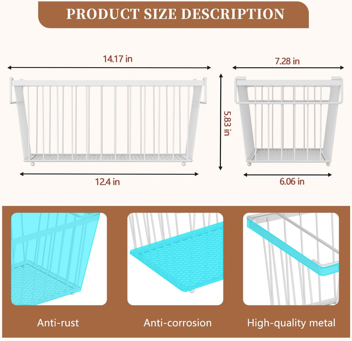6 Pack Stackable Deep Freezer Organizer Bins ，Upgraded Bottom Leak-Proof net，Encryption and