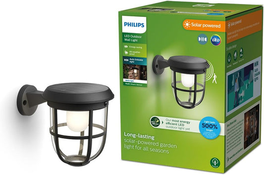 Philips Solar LED 1-Pack Ultra-Efficient Wall Lantern - Radii, Dusk to Dawn, Automatically