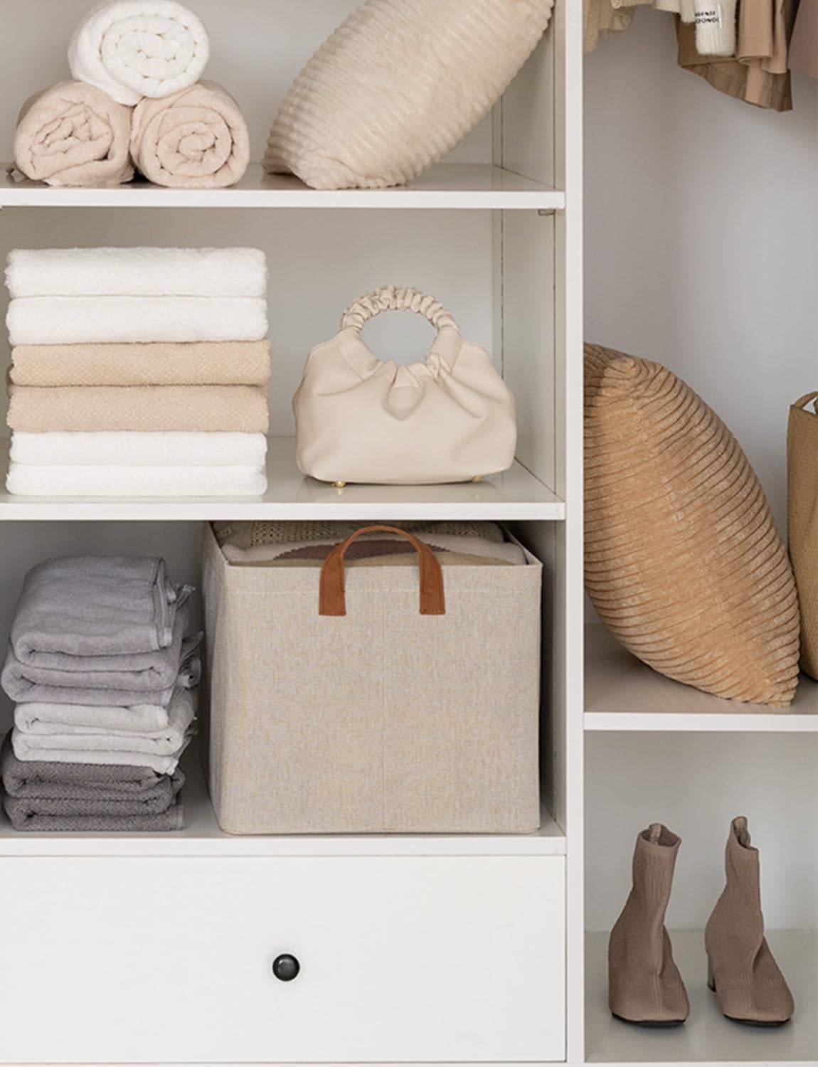 StorageWorks Storage Bins, Fabric Storage Bins for Shelves, Large Storage Baskets with Metal Frame