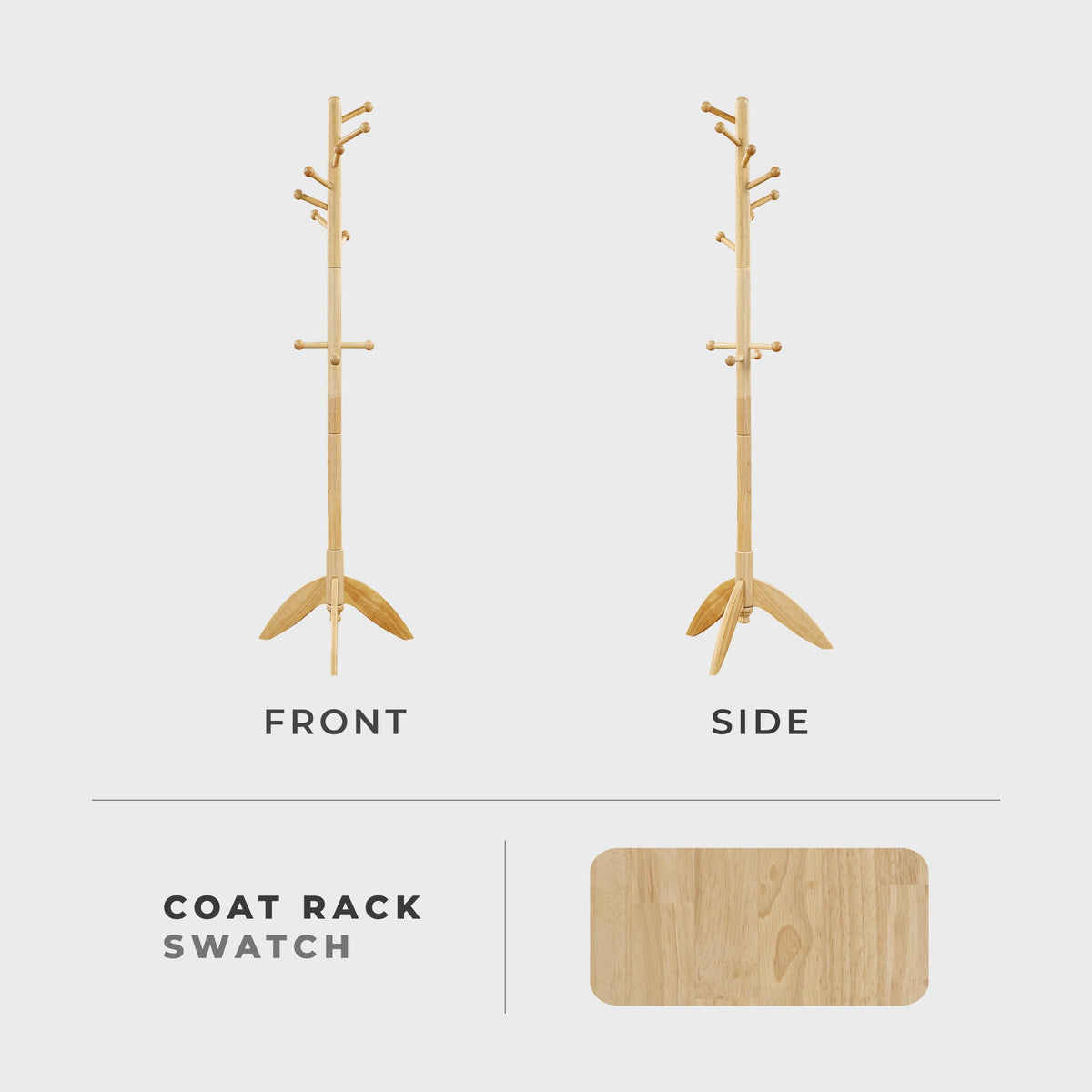 Lexicon Sturdy Solid Wood Coat Rack Stand with 11 Hanging Hooks for Hats,Scarves, Handbags, 7-Tier