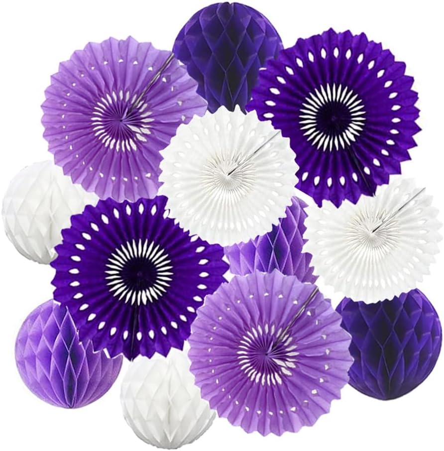 12pcs 6’’ 8’’ Honeycomb Balls Tissue Paper Fans Party Honeycomb Ball Fans Wall Tissue Pom Poms