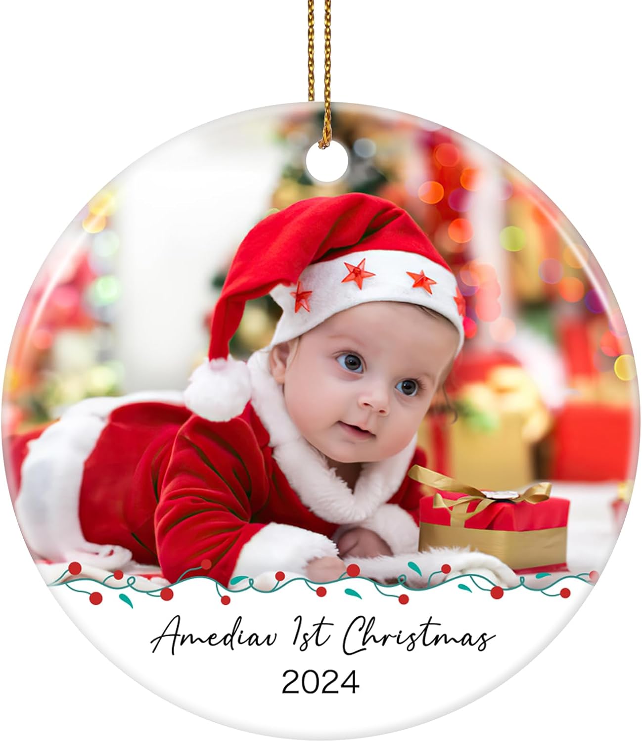 Personalized Photo Christmas Ornaments 2025 - Custom Baby First Christmas Ornament 2025, Customized