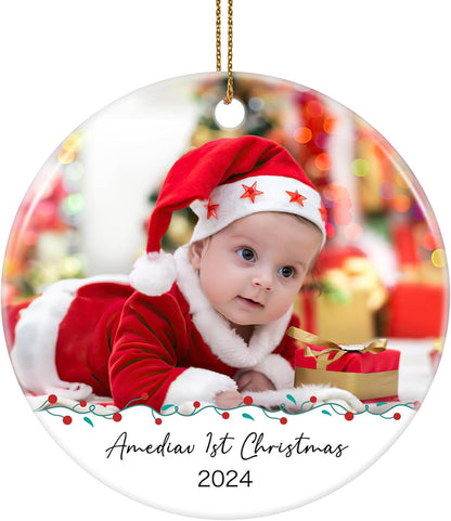 Personalized Photo Christmas Ornaments 2025 - Custom Baby First Christmas Ornament 2025, Customized