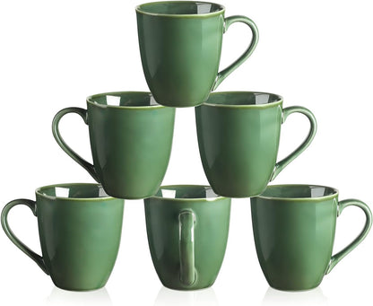 vicrays Coffee Mug Set, 12 Ounce, Set of 6, Ceramic Mug for Men, Women, Unique Glazed Mugs with