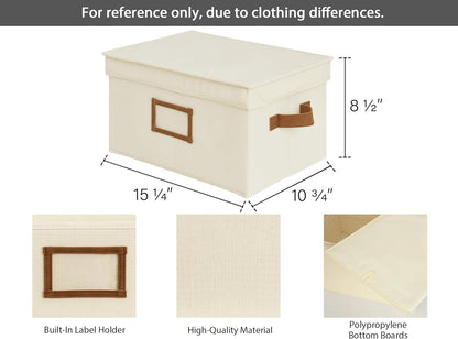 StorageWorks Large Storage Bins with Lids, Decorative Storage Boxes with Lid and PU Handles