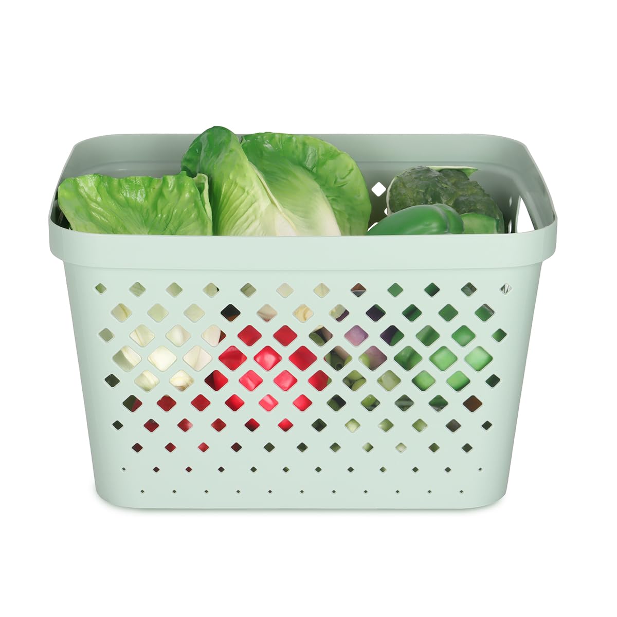 Glad Plastic Storage Basket Set, Value Pack of 6 | Open Storage Bins for Shelves, Bathroom, Pantry