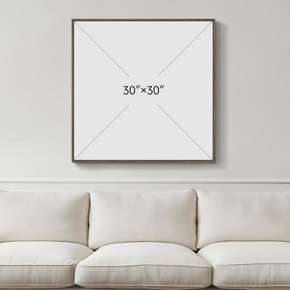Framed Sage Green Abstract Wall Art, Modern Canvas Prints Artwork for Walls, Square Minimalist All