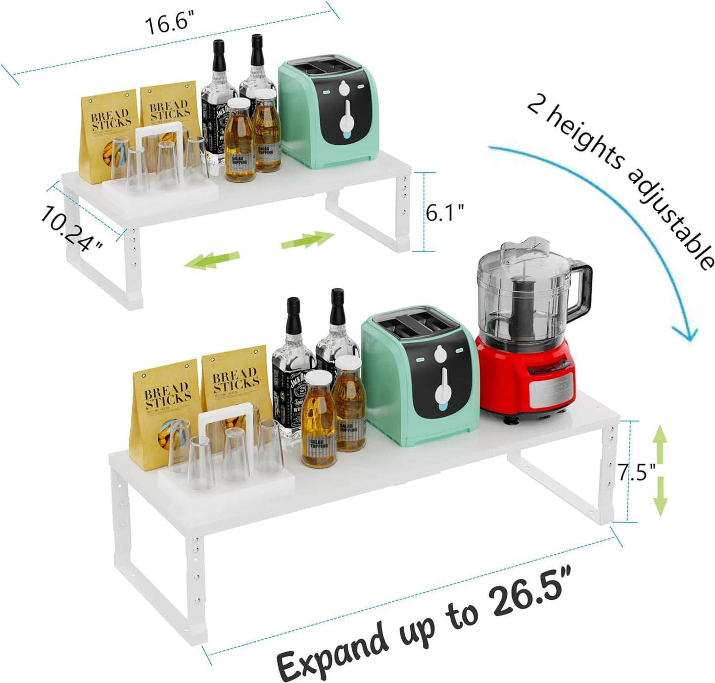 Expandable,Stackable Spice Rack,Seasoning Organizer and Storage,Spices Jar Racks for