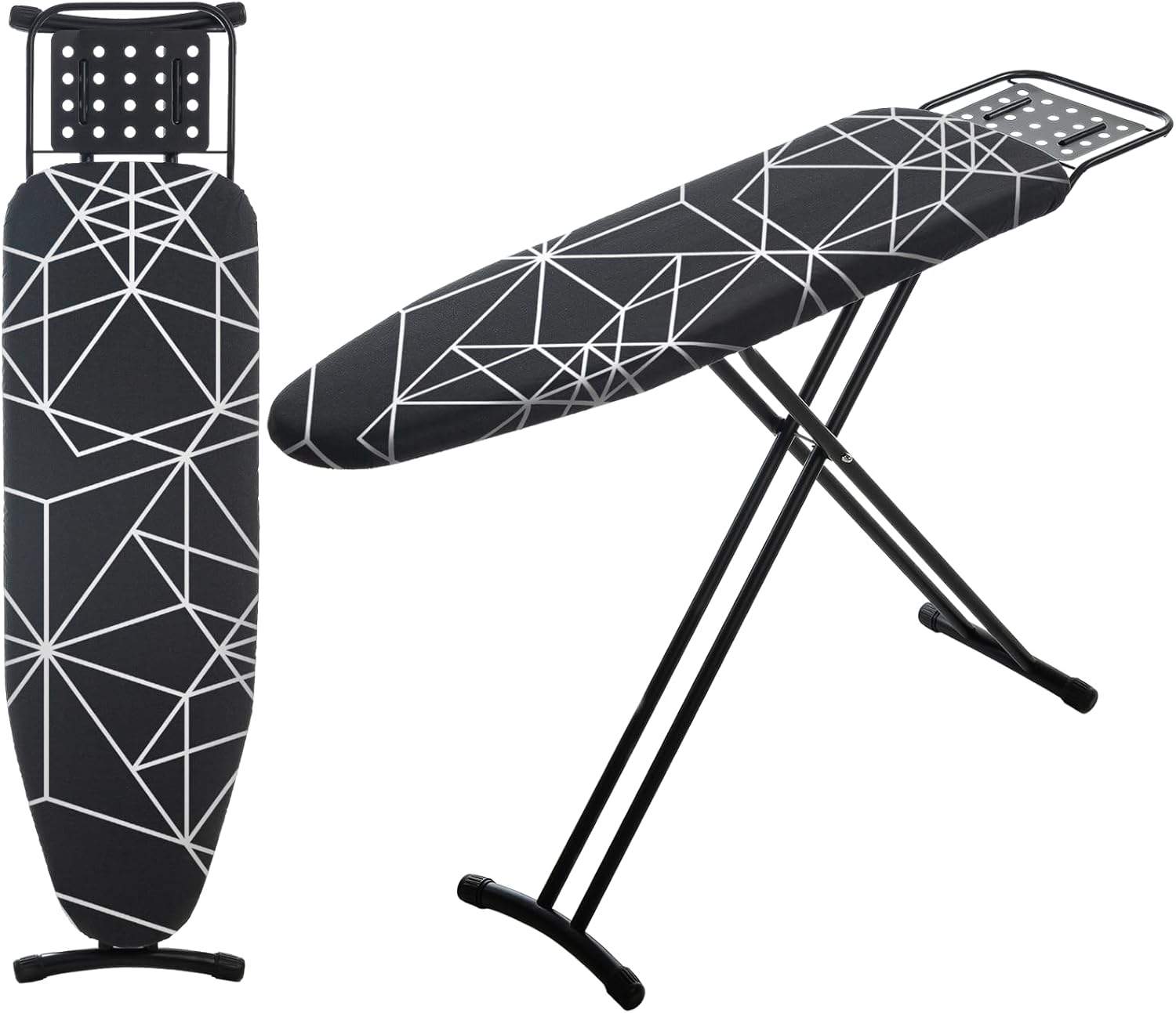 Ironing Board 43x13, Compact Iron Board Full Size with Heavy Duty Iron Rest, Thick Padded Cover