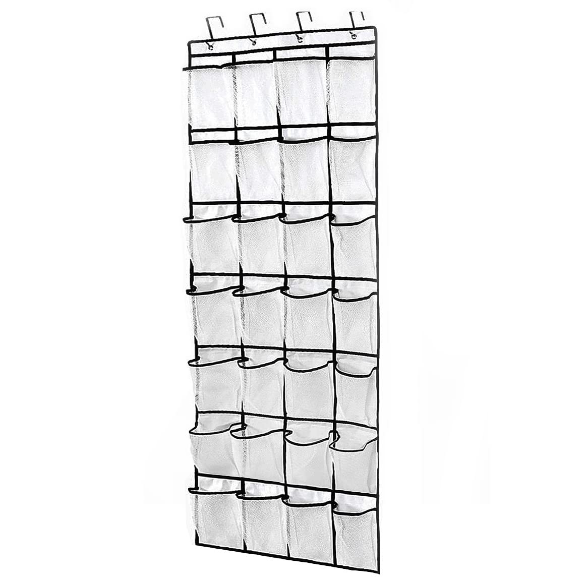 28 Large Pockets Over The Door Shoe Organizer, Hanging Shoe Organizer for Closet, Premium Clear