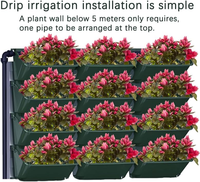 Self-Watering Wall Mounted Planter Set of 4, Indoor and Outdoor Vertical Planter, Stackable Wall