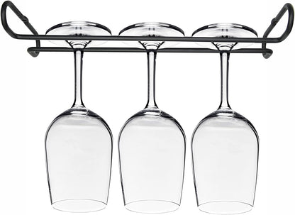 10 Inch Wine Glass Rack Under Cabinet Shelf Stemware Storage Hanging Hanger Organizer Glasses