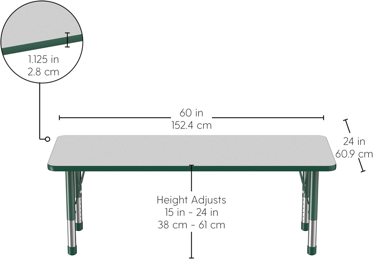 Factory Direct Partners FDP Rectangle Activity School and Classroom Kids Table (24 x 60 inch)