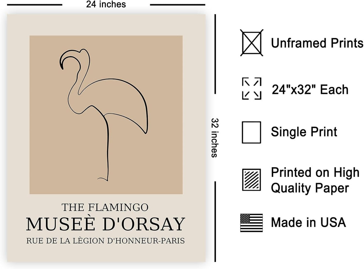 Poster Master Vintage Poster - Retro Minimalist Print - Gift for Artist, Housewarming - Flamingo
