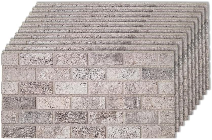 IZODEKOR 3D Brick Effect Wall Panels - Faux Brick Paneling for Living Room, Kitchen, Bathroom and