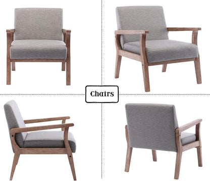 Upholstered Recliner Chair Mid Century Modern Accent Chair Comfy Fabric Armchair Indoor Corner