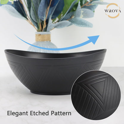 65oz Big Wheat Straw Bowls - Large Salad Bowls set of 6 - Unbreakable Serving Bowls - Microwave &