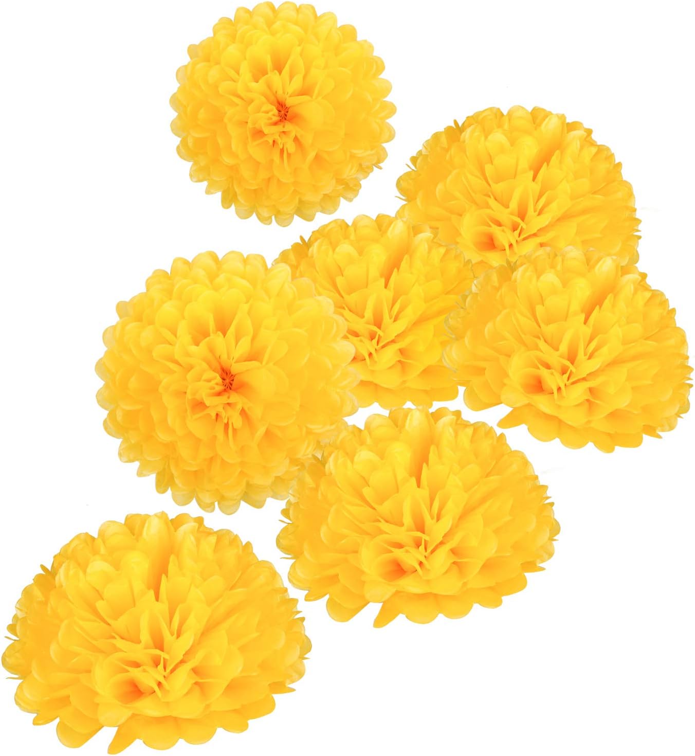 MISU 10" Yellow Tissue Pom Poms DIY Tissue Paper Flowers for Birthday Wedding Baby Shower Tea Party