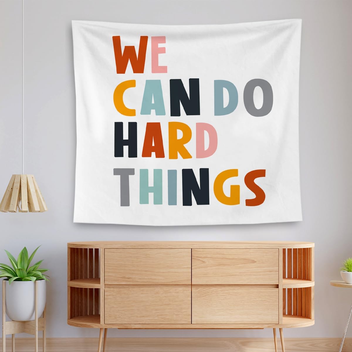 QGFM We Can Do Hard Things Inspirational Tapestry, Boho Classroom Decor, Inspirational Wall Decor