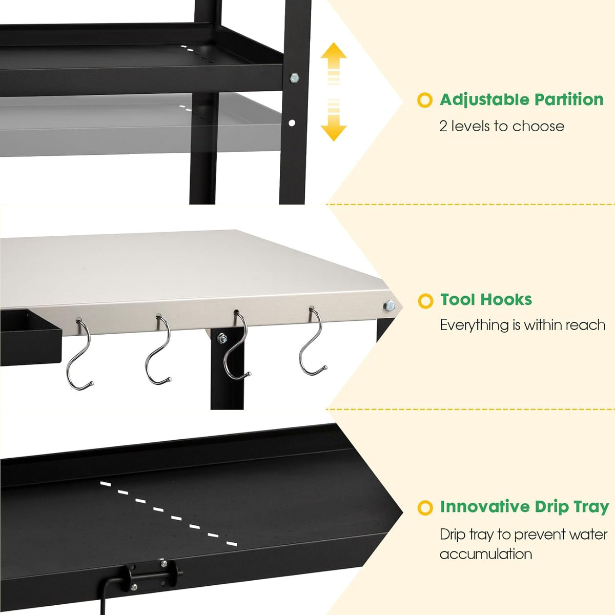 Outdoor Grill Cart Table,Indoor and Outdoor Pizza Oven Table,with 4 Movable Total Lock Casters